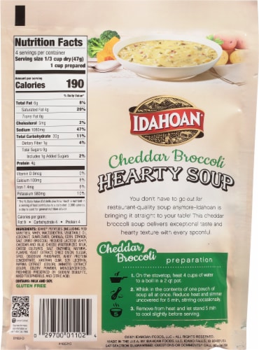 Idahoan Steakhouse Chedder Broccoli Potato Soup Perspective: back