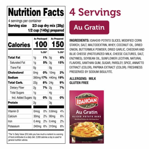Idahoan Au Gratin Homestyle Casserole Perspective: back