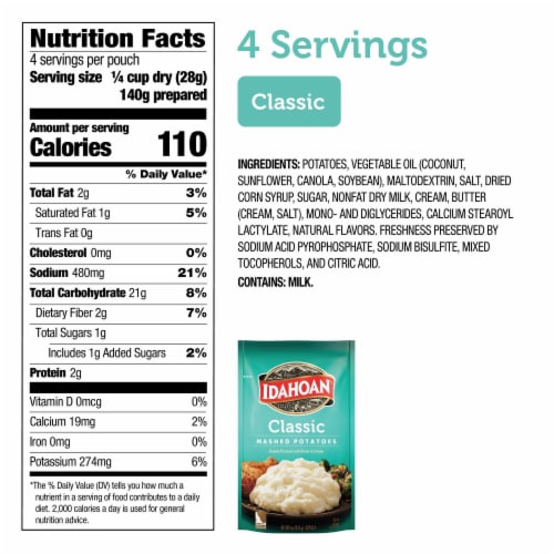 Idahoan® Classic Mashed Potatoes Perspective: back