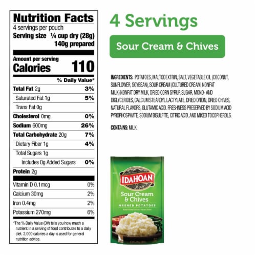 Idahoan® Sour Cream & Chives Mashed Potatoes Perspective: back