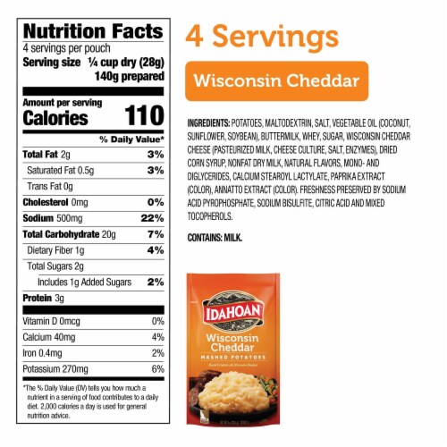 Idahoan Wisconsin Cheddar Mashed Potatoes Perspective: back