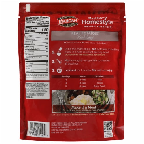 Idahoan® Value Size Buttery Homestyle® Mashed Potatoes Perspective: back