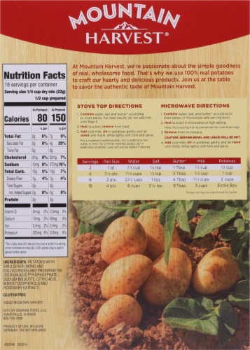 Idahoan Mountain Harvest® Original Mashed Potatoes Perspective: back