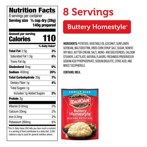 Idahoan Buttery Homestyle Mashed Potatoes Family Size Perspective: back