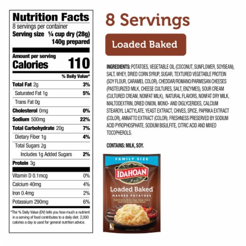 Idahoan Loaded Baked Mashed Potatoes Family Size Perspective: back