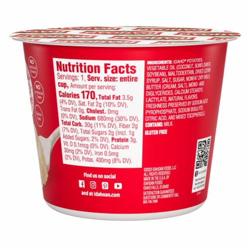 Idahoan® Buttery Homestyle® Mashed Potatoes Cup Perspective: back