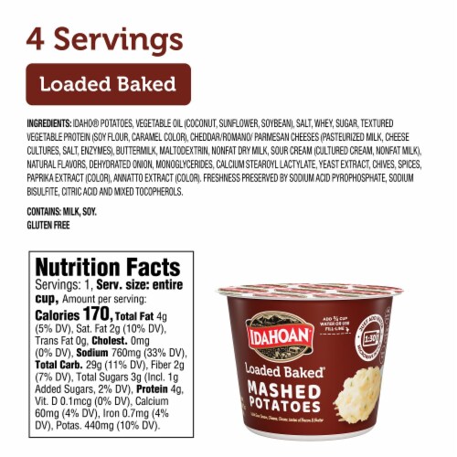 Idahoan® Loaded Baked® Mashed Potatoes Cups Perspective: back