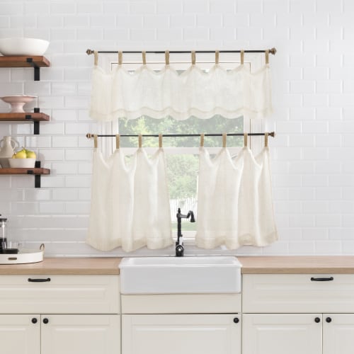 No. 918 Brinley Jute-Tab Cafe Curtain Window Panel - Natural Perspective: back