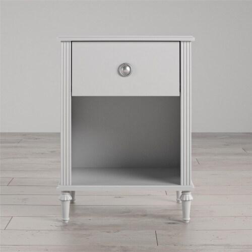 Little Seeds Rowan Valley Arden 1 Drawer Kids’ Nightstand with Open Cubby Space, Gray Perspective: back