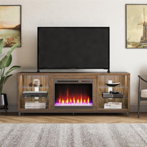 Lumina Deluxe Fireplace TV Stand for TVs up to 70 Walnut 66 70 QFC