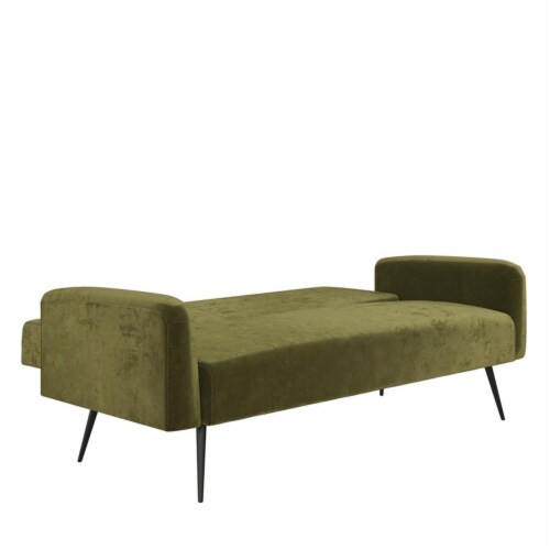 Z By Novogratz Stevie Futon Convertible Sofa Bed Couch In Green Velvet 