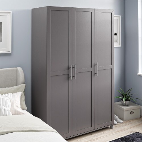 Camberly Framed 3 Door Wardrobe, Graphite Gray Perspective: back