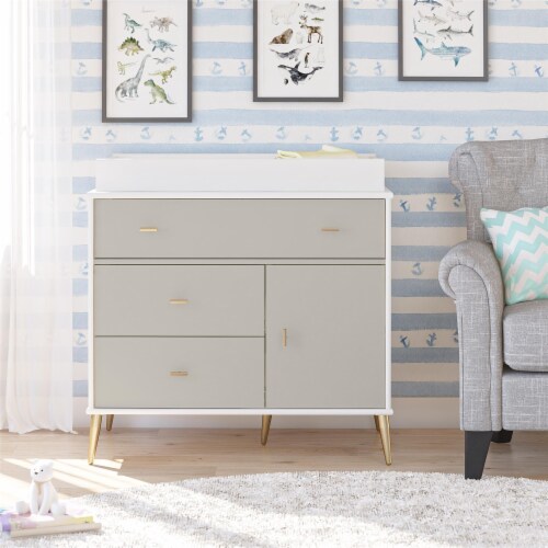 Valentina 3 Drawer/ 1 Door Convertible Dresser & Changing Table, White