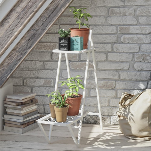 Wallflower Plant Stand, White Perspective: back