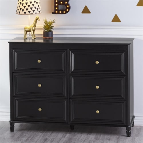 Piper 6 Drawer Dresser, Black Perspective: back