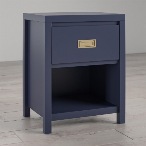 Little Seeds Monarch Hill Haven Kids' 1 Drawer Nightstand, Navy with Gold Drawer Pull Perspective: back