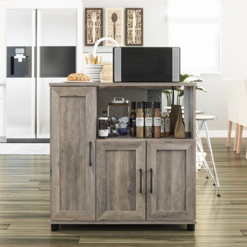 Oak discount microwave stand