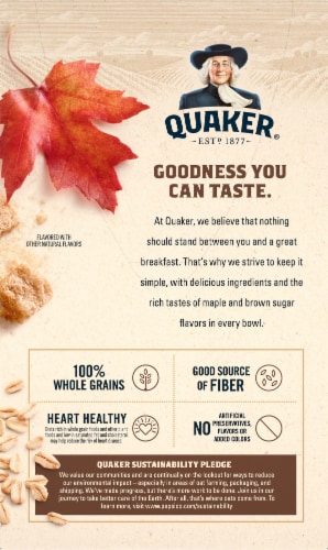 Quaker Maple & Brown Sugar Instant Oatmeal Perspective: back