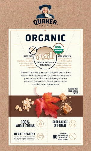 Quaker Select Starts Maple and Brown Sugar Organic Instant Oatmeal Perspective: back