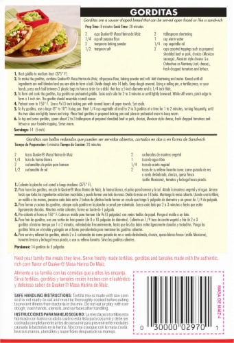 Quaker® Corn Tortilla Mix Masa Harina de Maiz Perspective: back