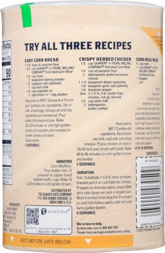 Quaker® Yellow Corn Meal For Baking Perspective: back