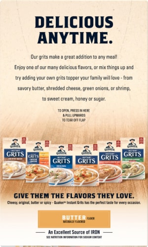 Quaker® Butter Flavored Instant Grits Perspective: back