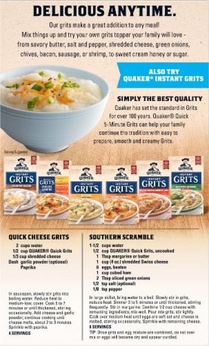 Quaker Quick 5-Minute Instant Grits Perspective: back