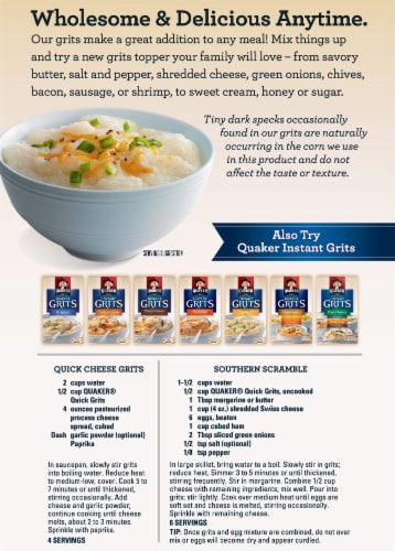 Quaker® Quick 5 Minute Grits Perspective: back