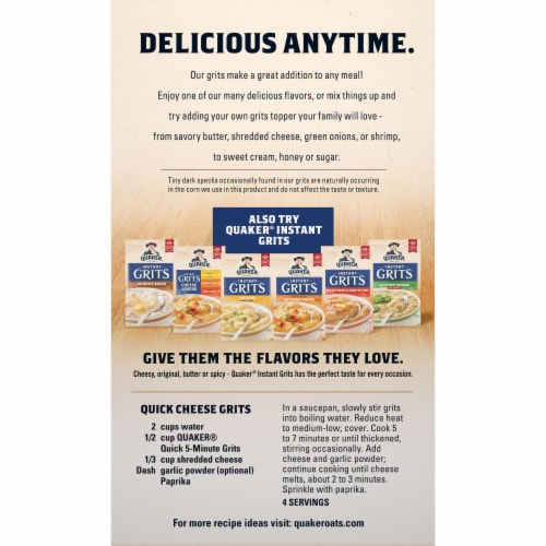 Quaker® Quick 5 Minute Grits Perspective: back