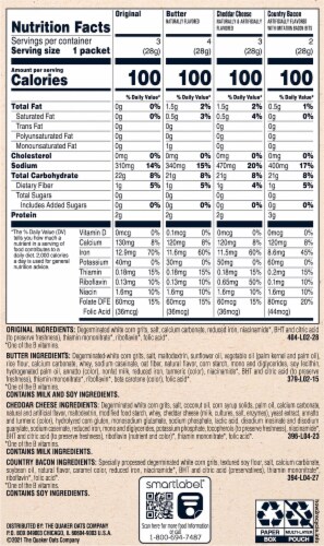 Quaker® Instant Grits Variety Pack Breakfast Perspective: back