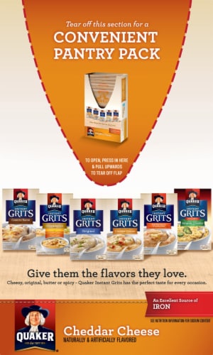 Quaker® Instant Grits Cheddar Cheese Perspective: back