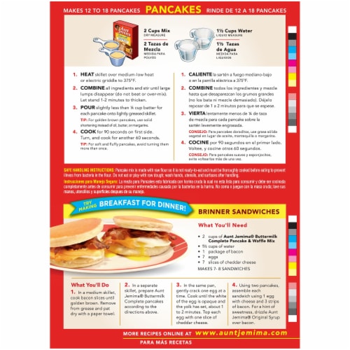 Aunt Jemima Buttermilk Complete Pancake & Waffle Mix Perspective: back