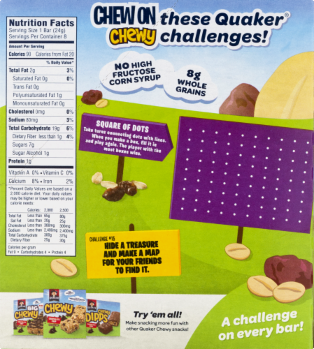 Quaker Chewy Oatmeal Raisin Granola Bars Perspective: back