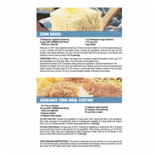 Aunt Jemima White Corn Meal Self Rising Flour For Baking Perspective: back