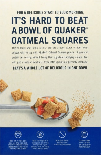 Quaker® Brown Sugar Oatmeal Squares Cereal Perspective: back