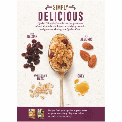 Quaker® Simply Granola Oats Honey Raisins and Almonds Breakfast Cereal Perspective: back