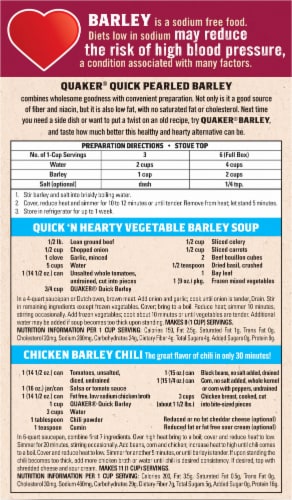 Quaker® Quick Pearled Barley Perspective: back