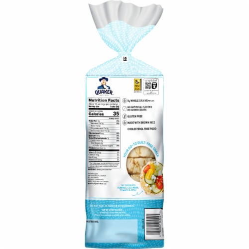 Quaker® Plain Unsalted Salt Free Rice Cakes Snacks Perspective: back