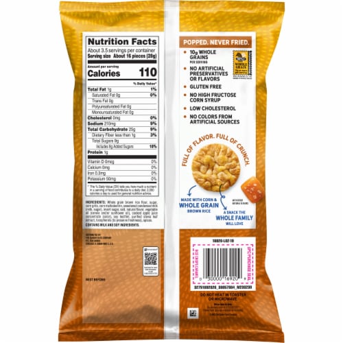 Quaker™ Caramel Flavor Popped Rice Crisps Perspective: back