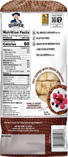 Quaker® Chocolate Rice Cakes Perspective: back