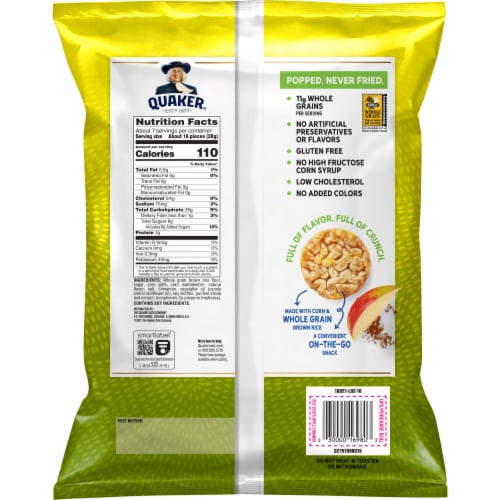 Quaker® Apple Cinnamon Rice Crisps Perspective: back