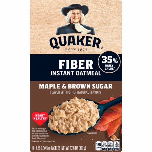 Quaker® Maple & Brown Sugar Fiber Instant Oatmeal Perspective: back
