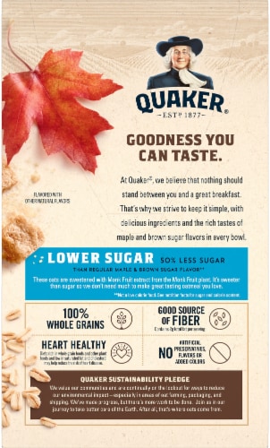 Quaker® Maple & Brown Lower Sugar Instant Oatmeal Perspective: back