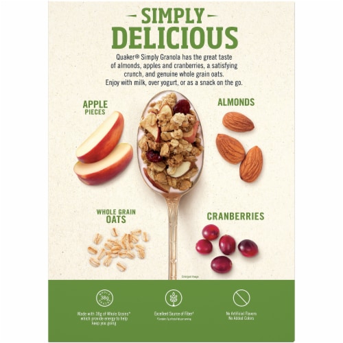 Quaker® Simply Oats Apples Cranberries & Almonds Granola Perspective: back