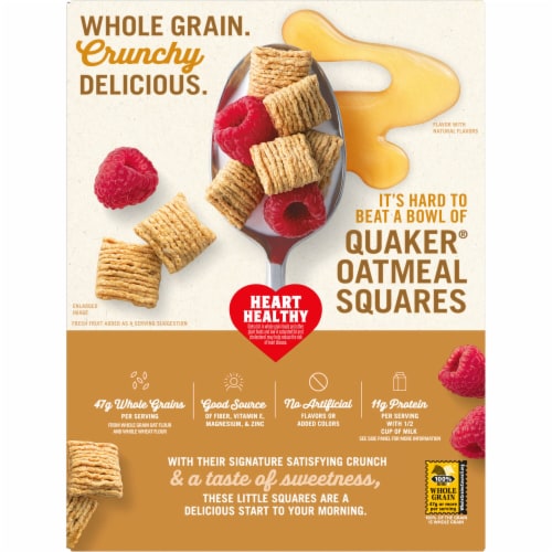 Quaker® Honey Nut Oatmeal Squares Cereal Perspective: back