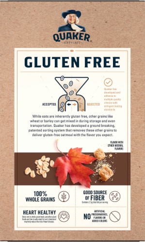 Quaker Gluten Free Maple & Brown Sugar Instant Oatmeal Perspective: back