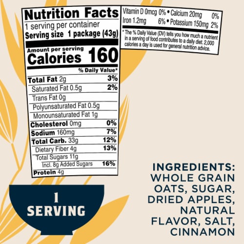 Instant Oatmeal Apple Cinnamon Perspective: back