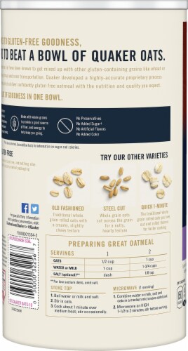 Quaker® Gluten Free 1 Minute Oats Perspective: back