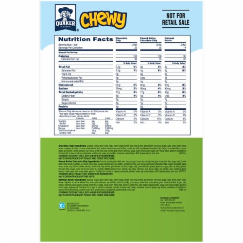 Quaker Chewy Granola Bars Variety Pack Perspective: back