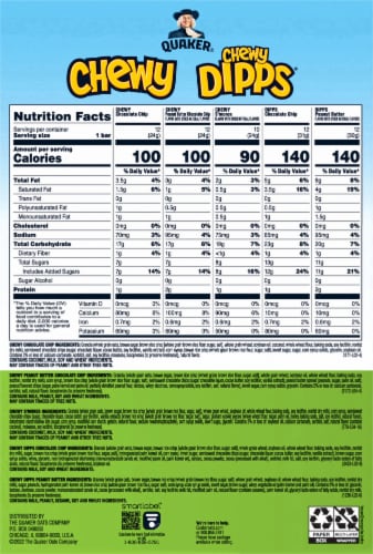 Quaker Chewy Granola Bars & Chewy Dipps Variety Pack Perspective: back